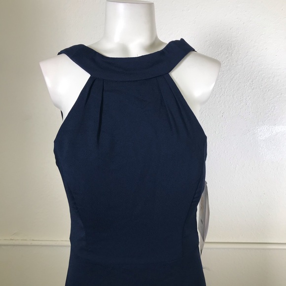 Hayley Paige Mock Neck Strappy Back Crepe Dress - Picture 2 of 11